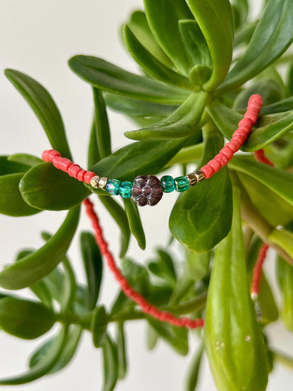 Delicate Seed Bead Choker Necklace, Sterling Silver Magnetic Closure, Minimalist Boho Style