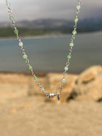 Chrysoprase & Sterling Silver Link Necklace
