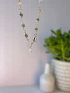 Rose Quartz, Jade, Apatite & Sterling Silver Link Necklace