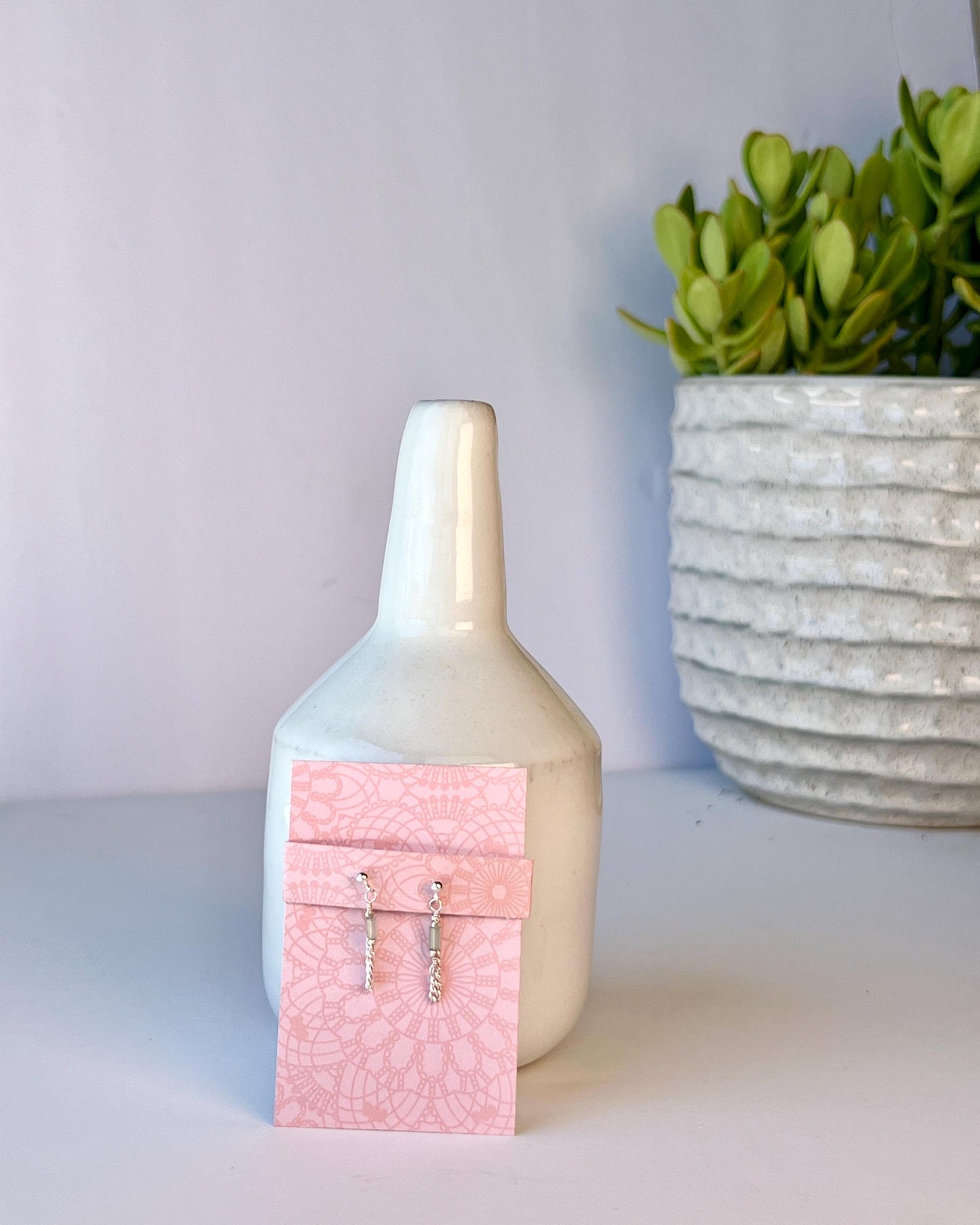 Delicate Green Aventurine Sterling Silver Drop Earring Set Dainty Minimalist Boho Style