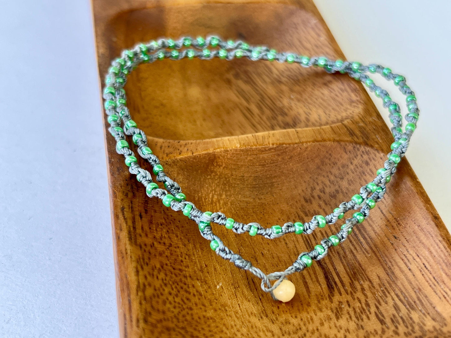 Delicate Hand Knotted Seed Bead Choker Necklace Minimalist Boho Style
