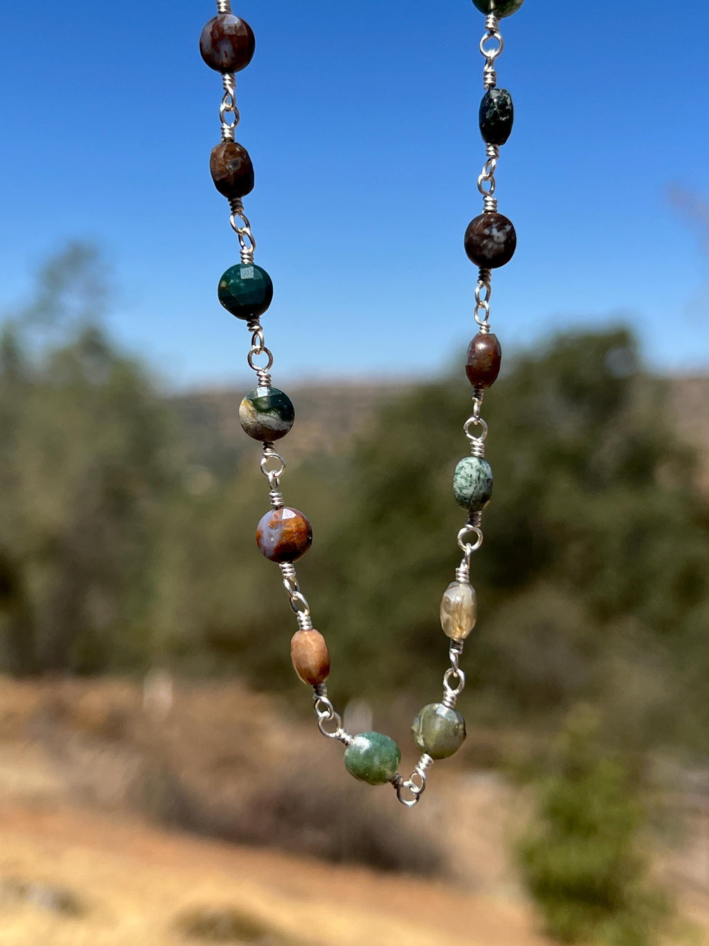 Jasper & Sterling Silver Link Necklace