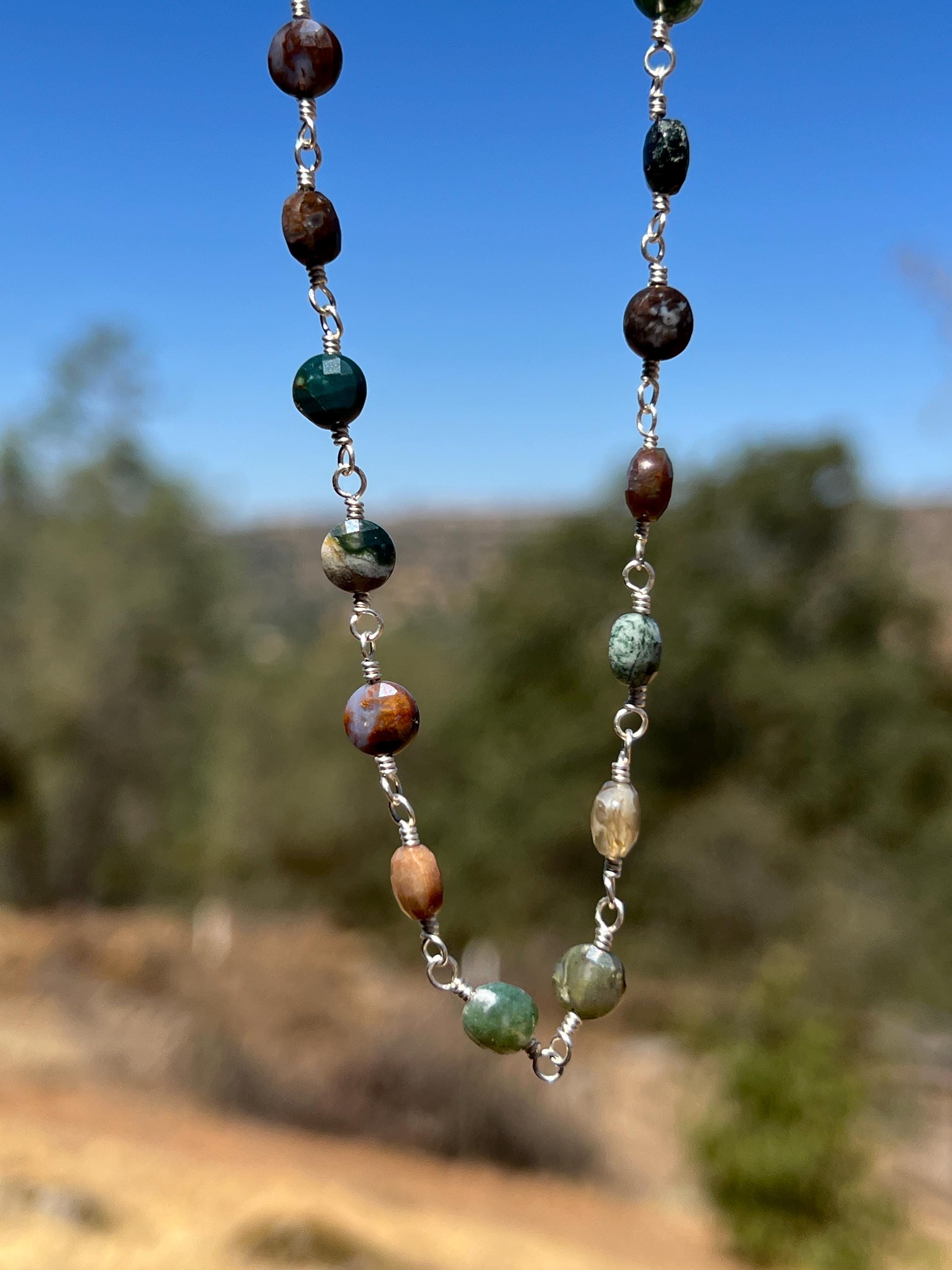 Jasper & Sterling Silver Link Necklace