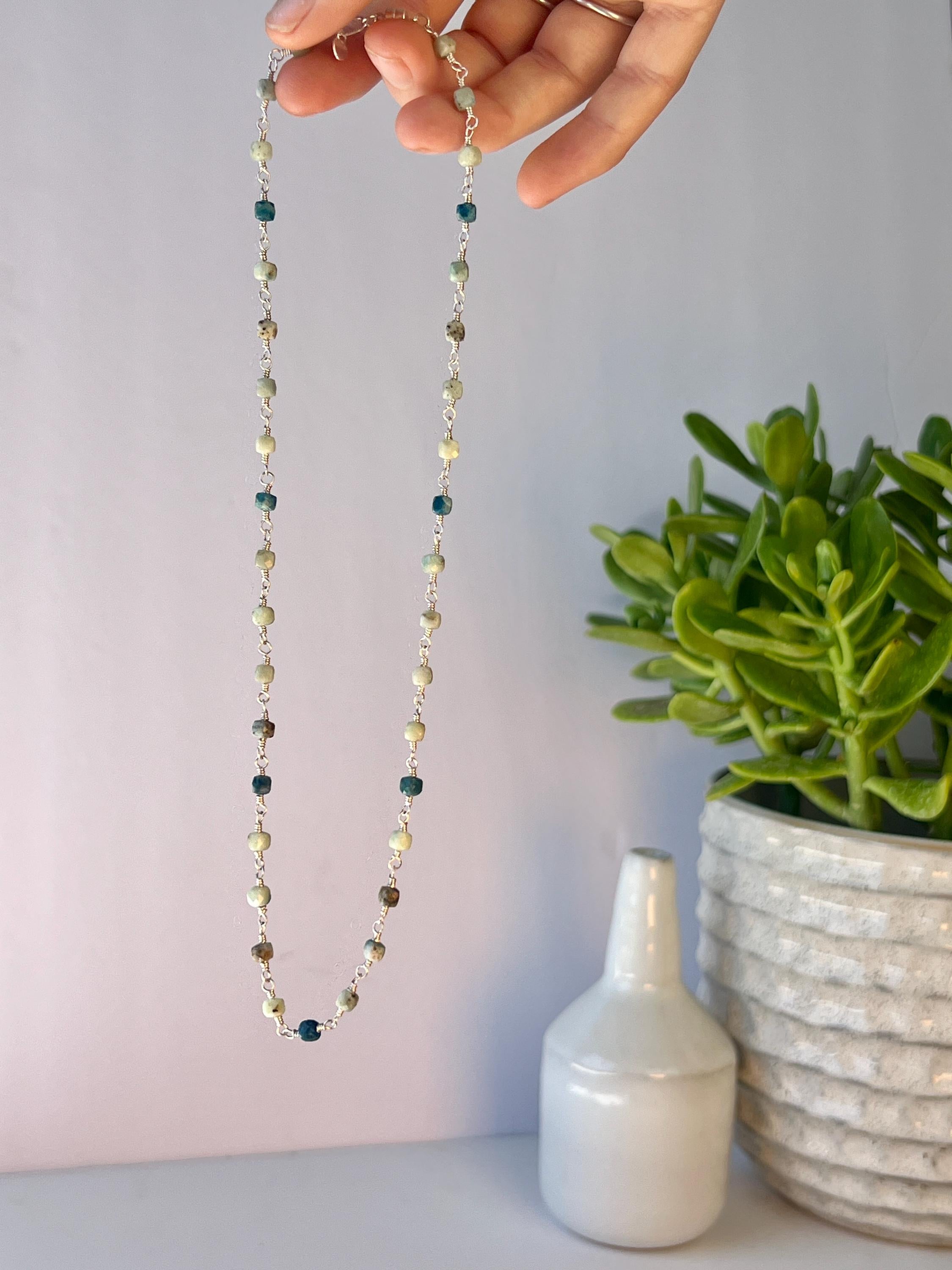 Gemstone & Sterling Silver Handcrafted Necklace