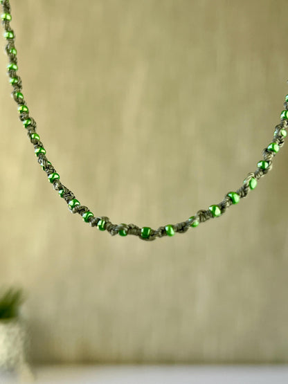 Delicate Hand Knotted Seed Bead Choker Necklace Minimalist Boho Style