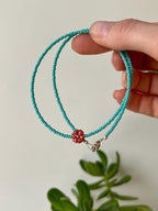 Teal Seed Bead Choker