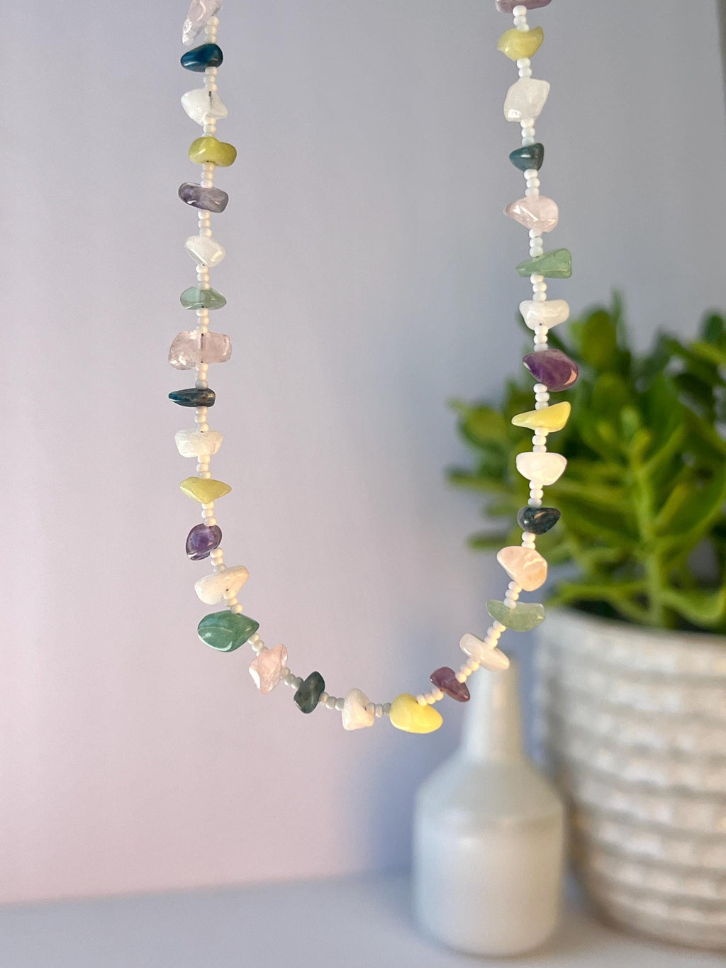 Chip Stone Beaded Necklace