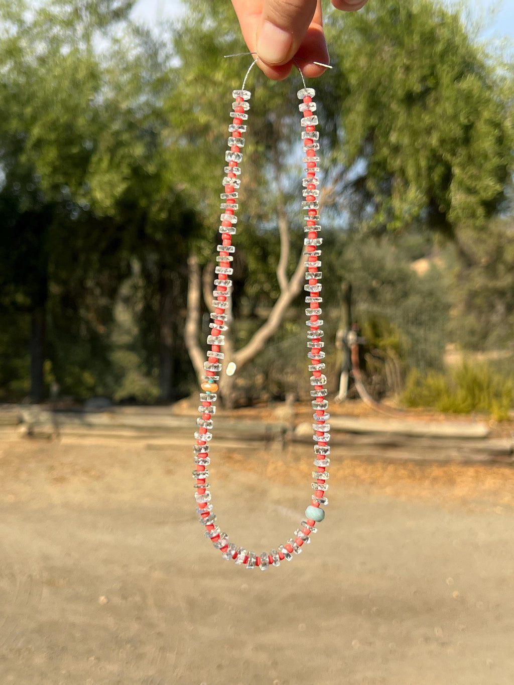 Aquamarine & Seed Bead Necklace