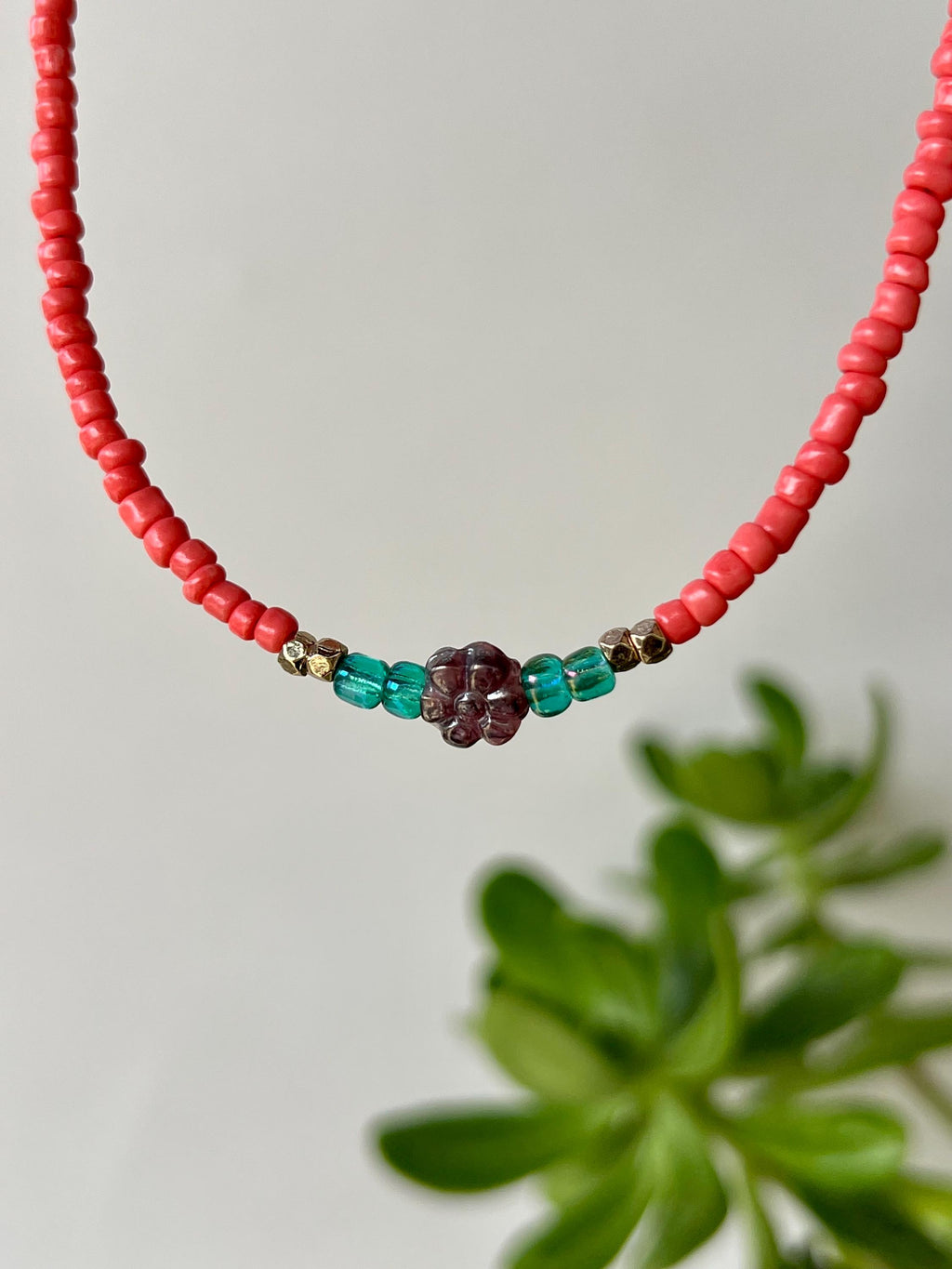 Delicate Seed Bead Choker Necklace, Sterling Silver Magnetic Closure, Minimalist Boho Style