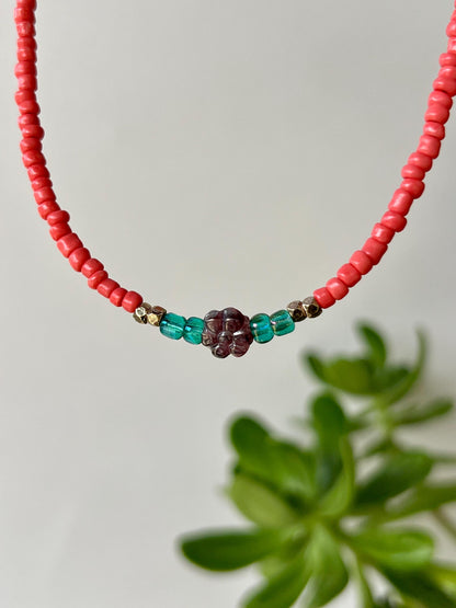 Delicate Seed Bead Choker Necklace, Sterling Silver Magnetic Closure, Minimalist Boho Style