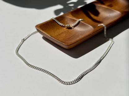 Sterling Silver Curb Chain Necklace 3.15mm Width Magnetic Clasp Multiple Size Options