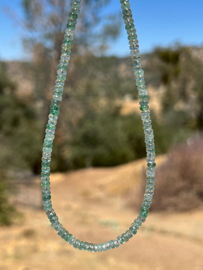 Strawberry Quartz Necklace: Sterling Silver Magnetic Clasp, Boho Green Beaded Jewelry