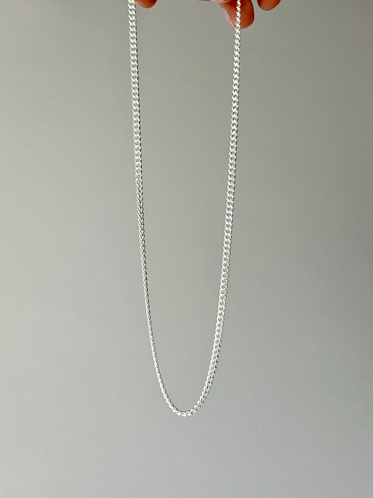 Sterling Silver Curb Chain Necklace 3.15mm Width Magnetic Clasp Multiple Size Options