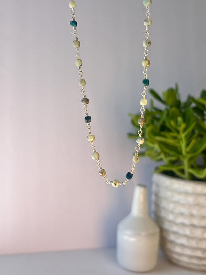 Gemstone & Sterling Silver Handcrafted Necklace, Magnetic Clasp Closure, Minimalist Boho Style Vibes