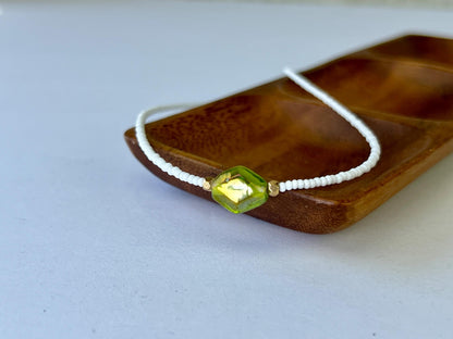 Boho Seed Bead Choker Necklace, Sterling Silver Magnetic Closure, Minimalist Boho Style