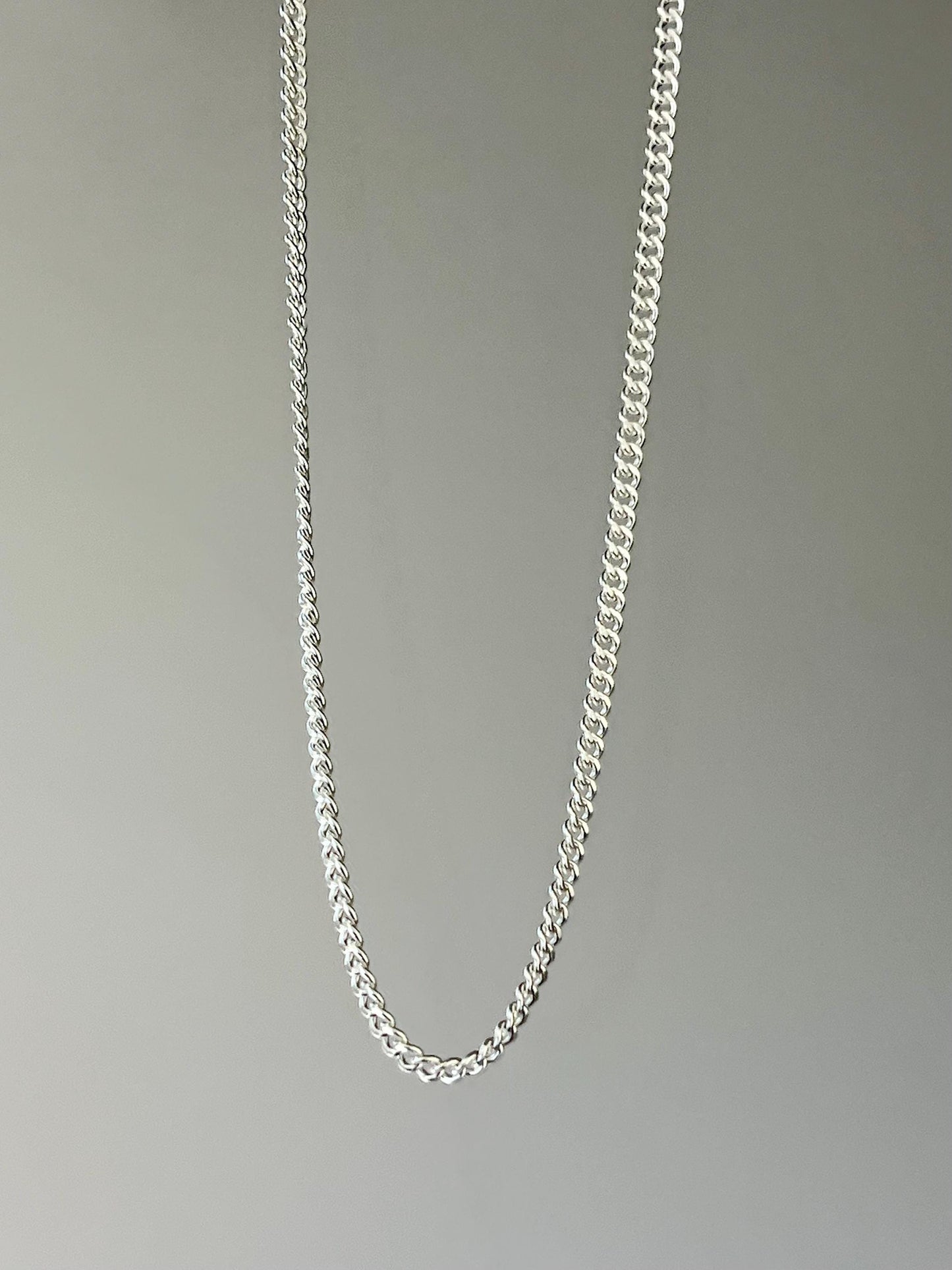 Sterling Silver Curb Chain Necklace 3.15mm Width Magnetic Clasp Multiple Size Options