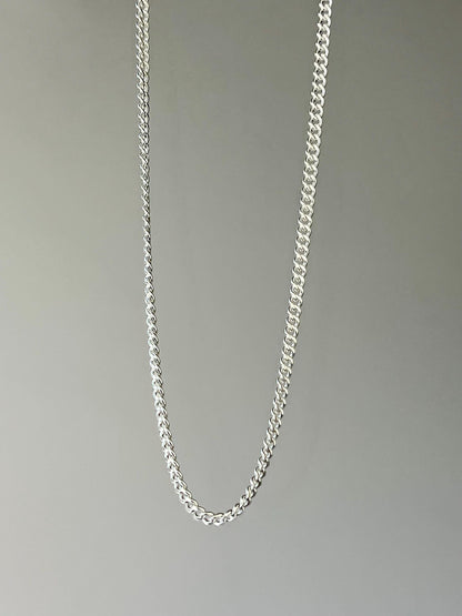 Sterling Silver Curb Chain Necklace 3.15mm Width Magnetic Clasp Multiple Size Options