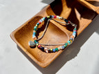 Beaded Sterling Silver Charm Bracelet, Handcrafted Handmade Jewelry, Magnetic Clasp