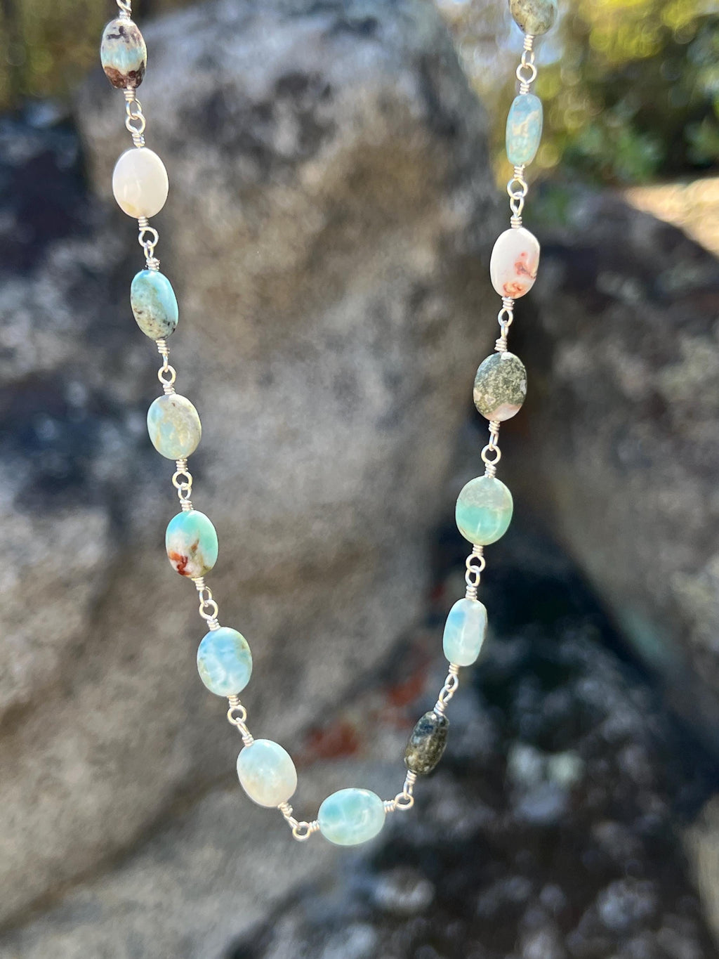 Larimar & Sterling Silver Necklace