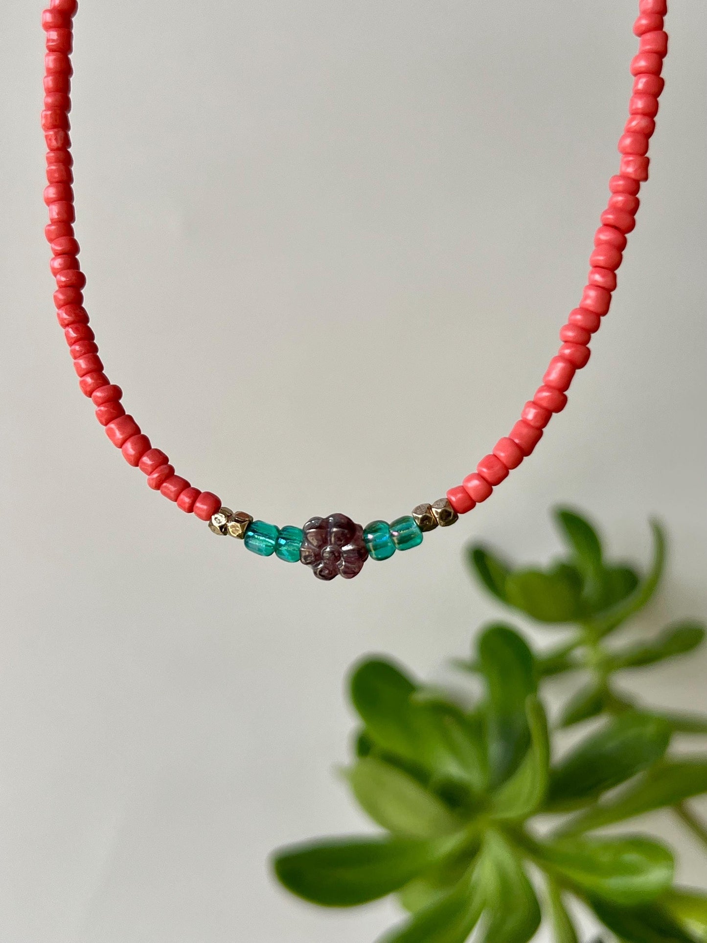 Delicate Seed Bead Choker Necklace, Sterling Silver Magnetic Closure, Minimalist Boho Style