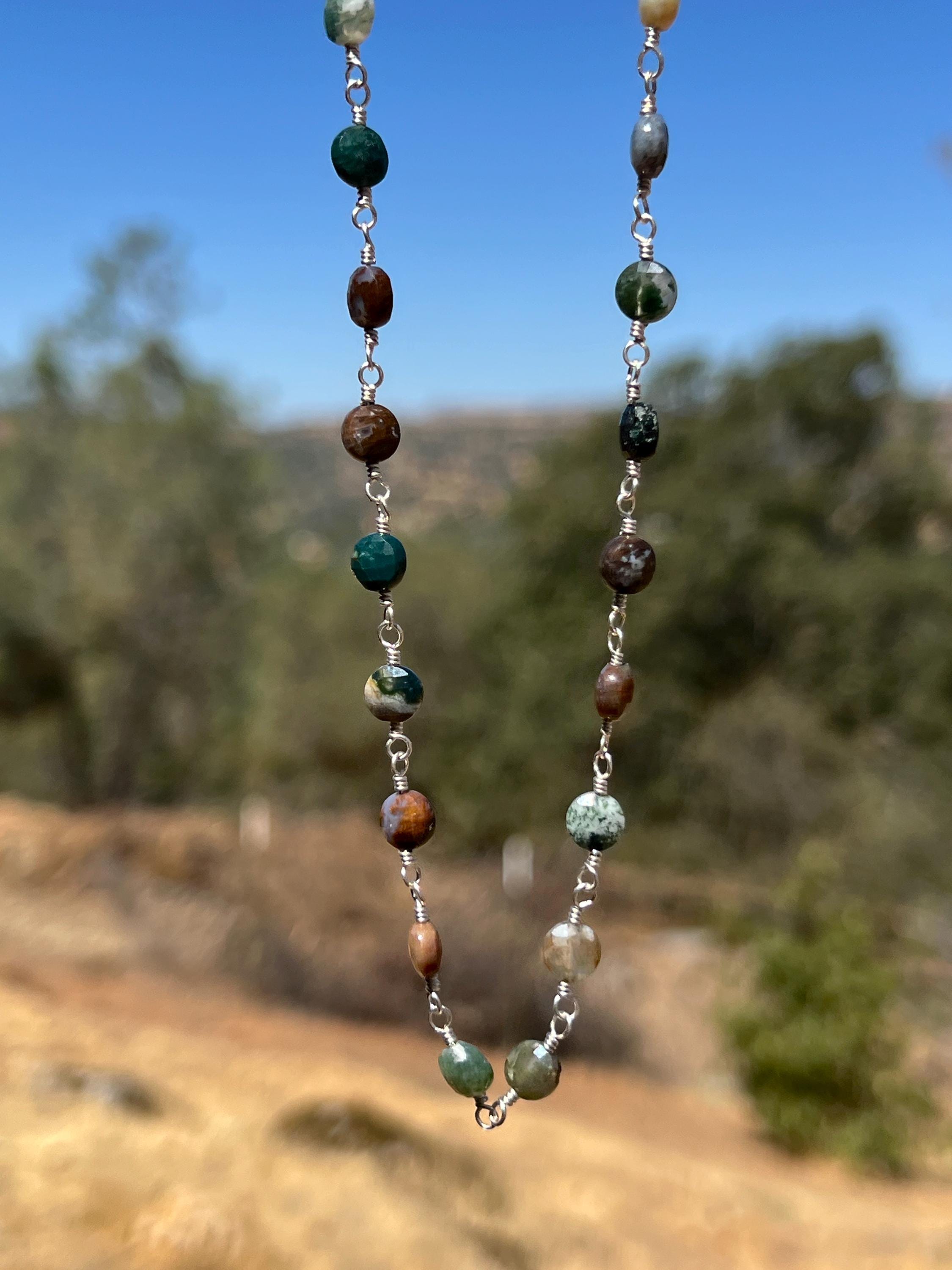 Jasper & Sterling Silver Link Necklace