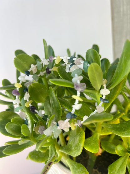 Gemstone Beaded Choker Necklace Sterling Silver Magnetic Clasp Eclectic Boho Design