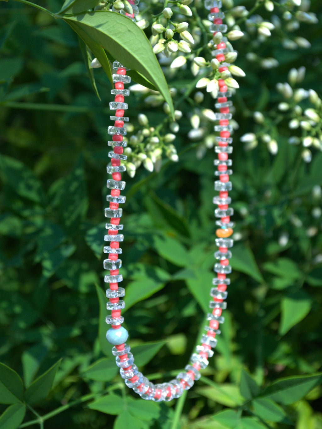 Aquamarine & Seed Bead Necklace