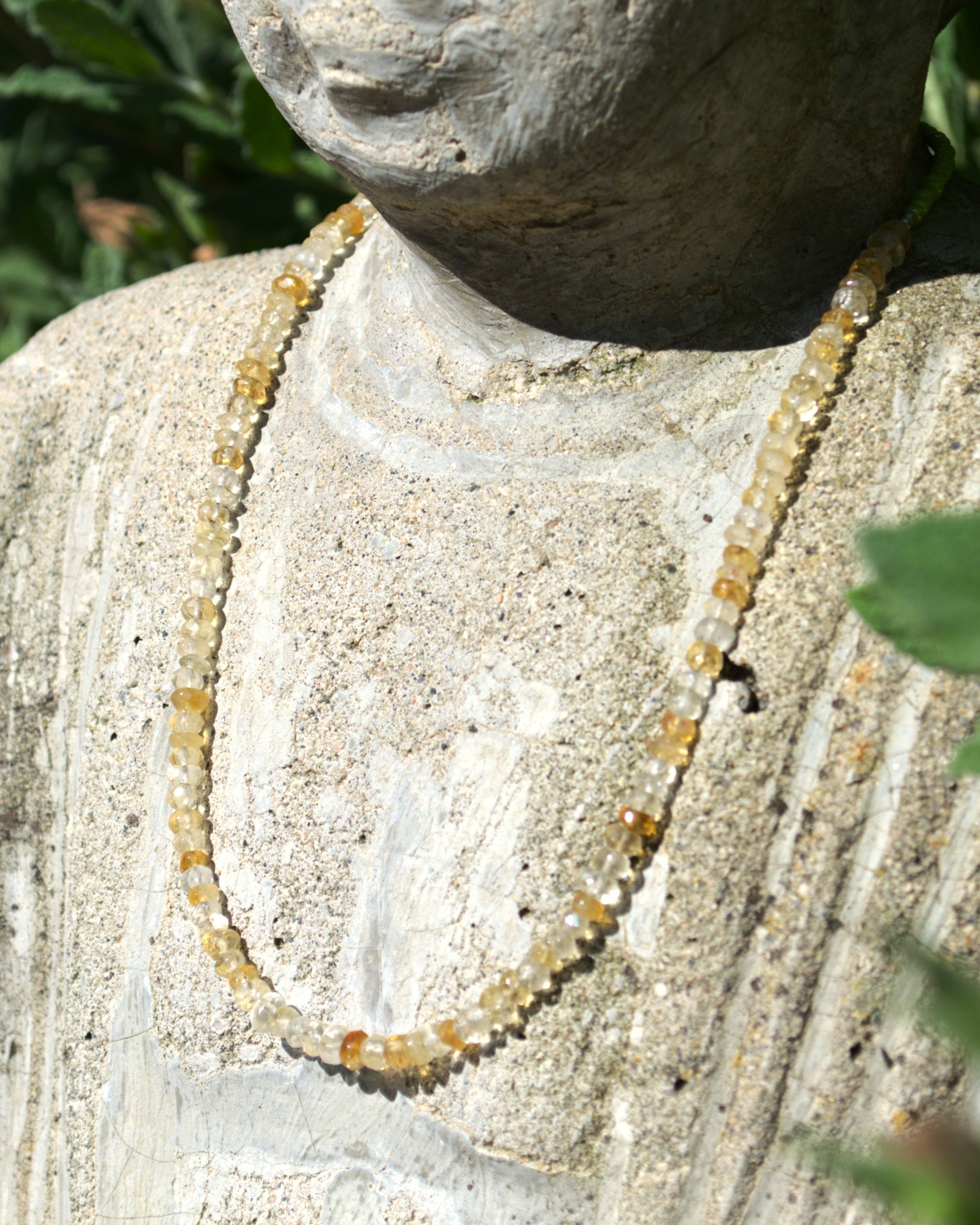 Citrine Gemstone Necklace, Sterling Silver Magnetic Closure, Accessible Jewelry