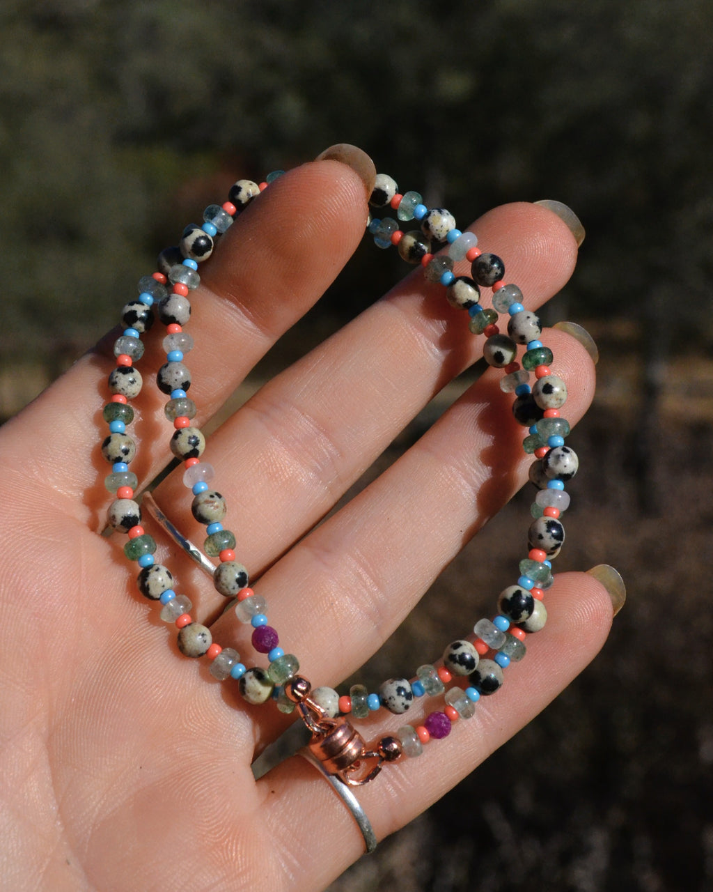 Dalmatian Jasper & Green Aventurine Choker