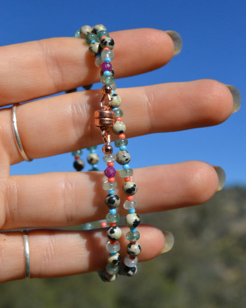 Dalmatian Jasper & Green Aventurine Choker