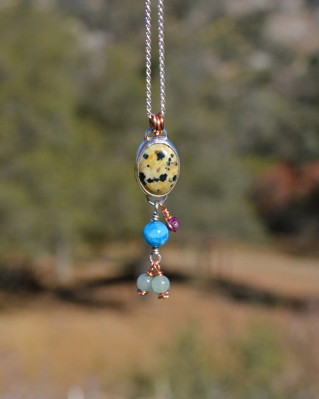 Dalmatian Jasper & Sterling Silver Necklace