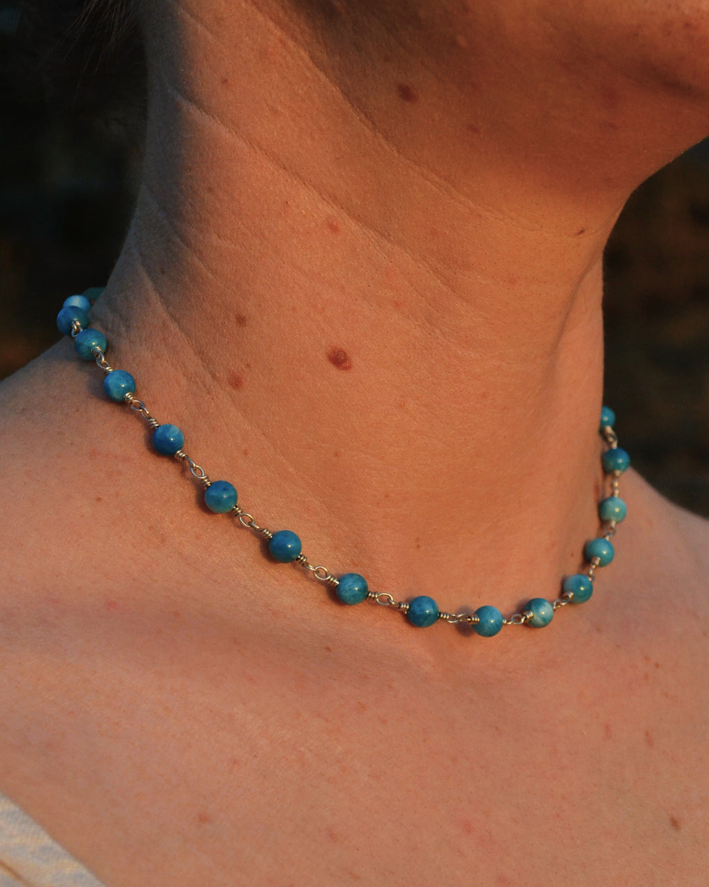 Apatite & Sterling Silver Necklace