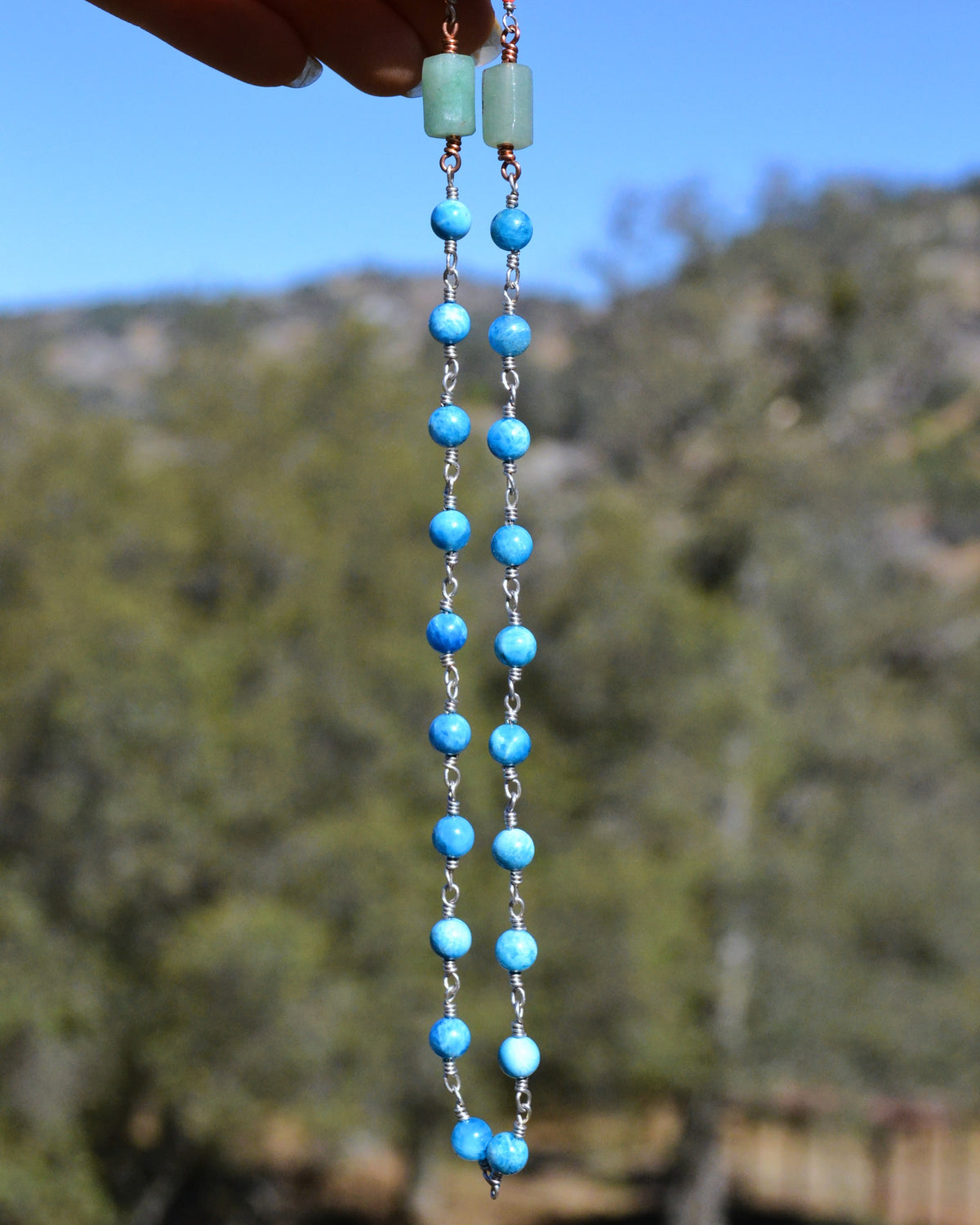 Apatite & Sterling Silver Necklace