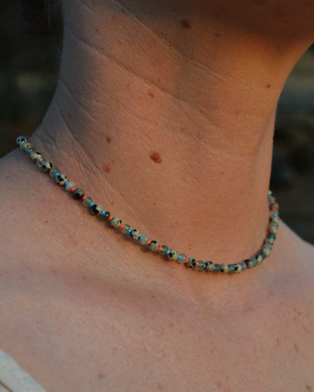 Dalmatian Jasper & Green Aventurine Choker