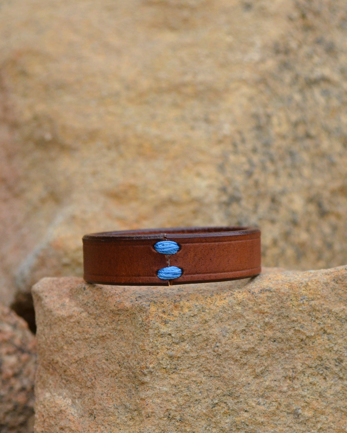 Reclaimed Leather & Nylon Cuff Bracelet