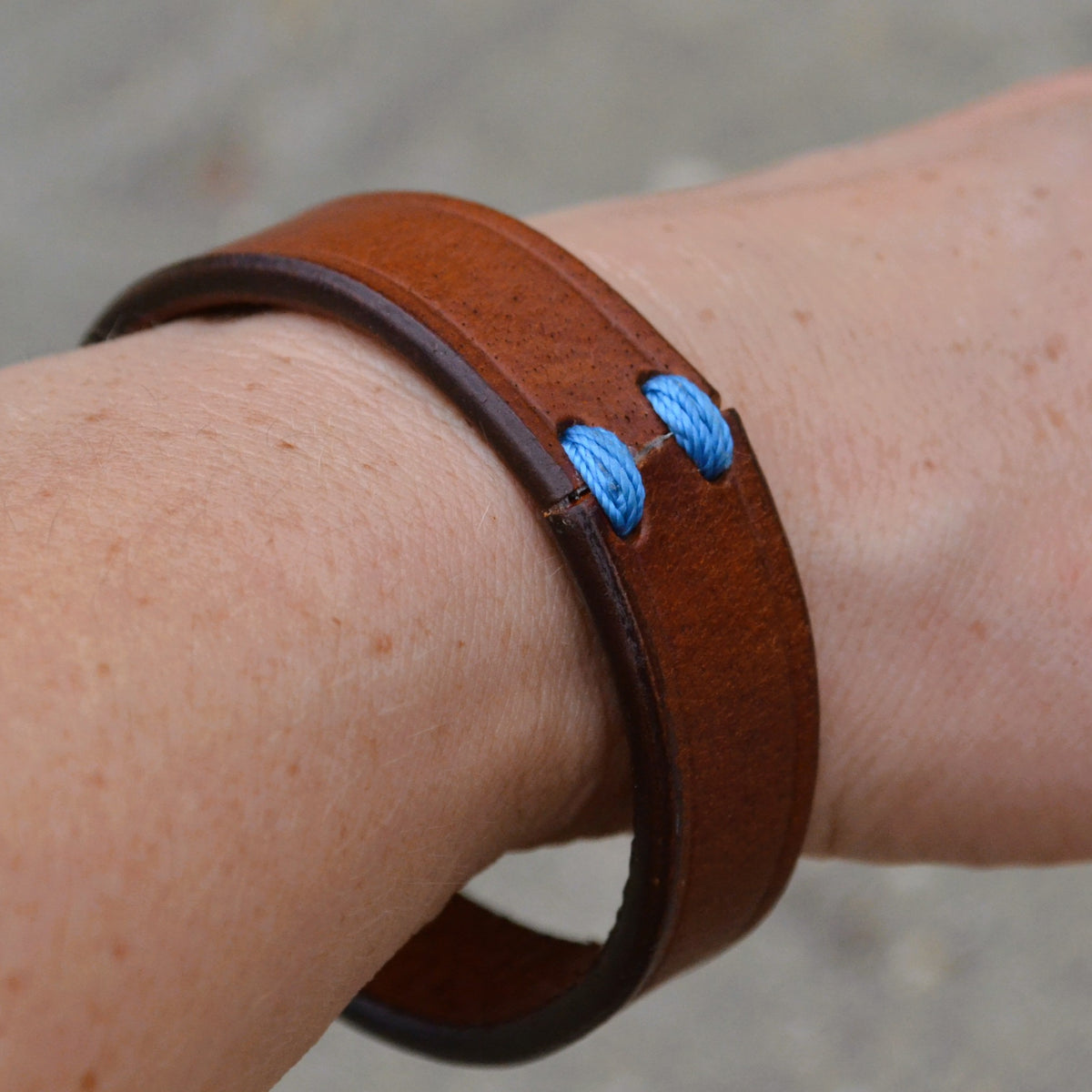 Reclaimed Leather & Nylon Cuff Bracelet