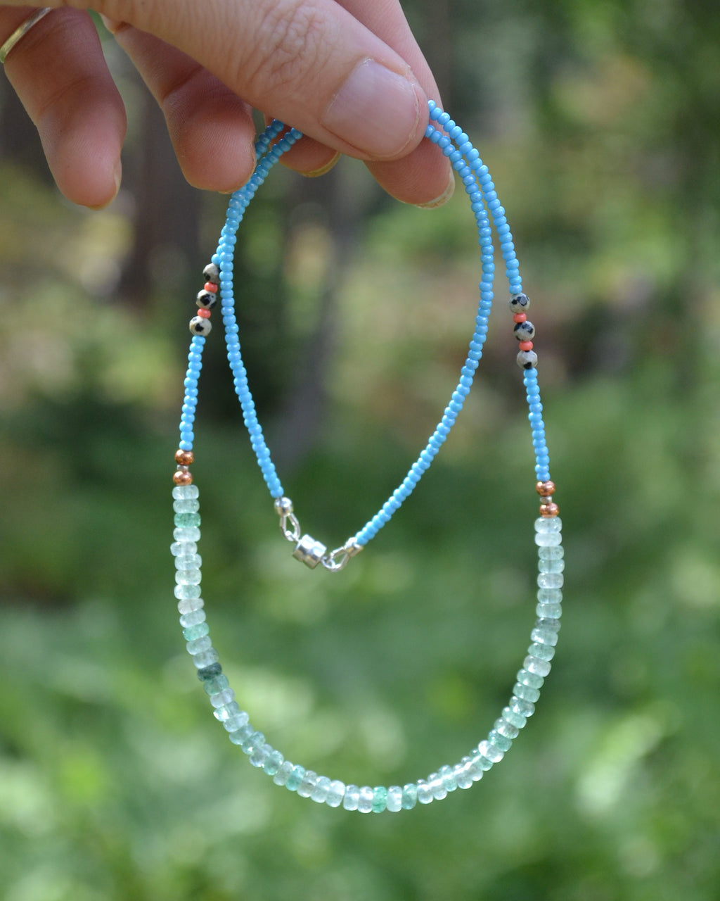 Green Aventurine & Seed Bead Necklace