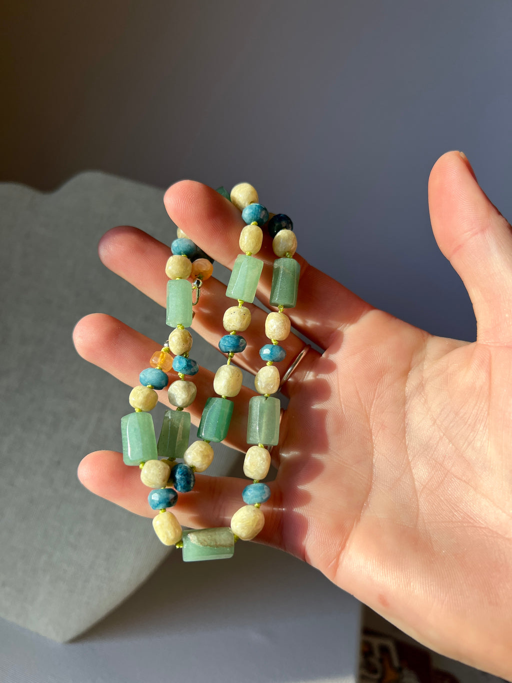Hand Knotted Gemstone Necklace