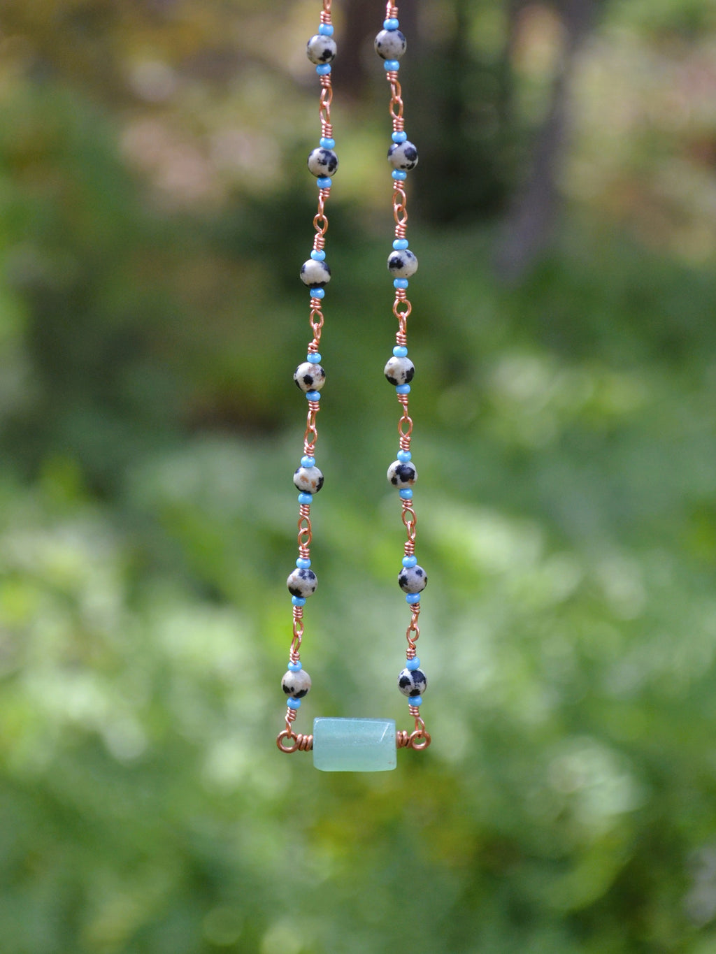 Aventurine & Dalmatian Jasper Copper Necklace