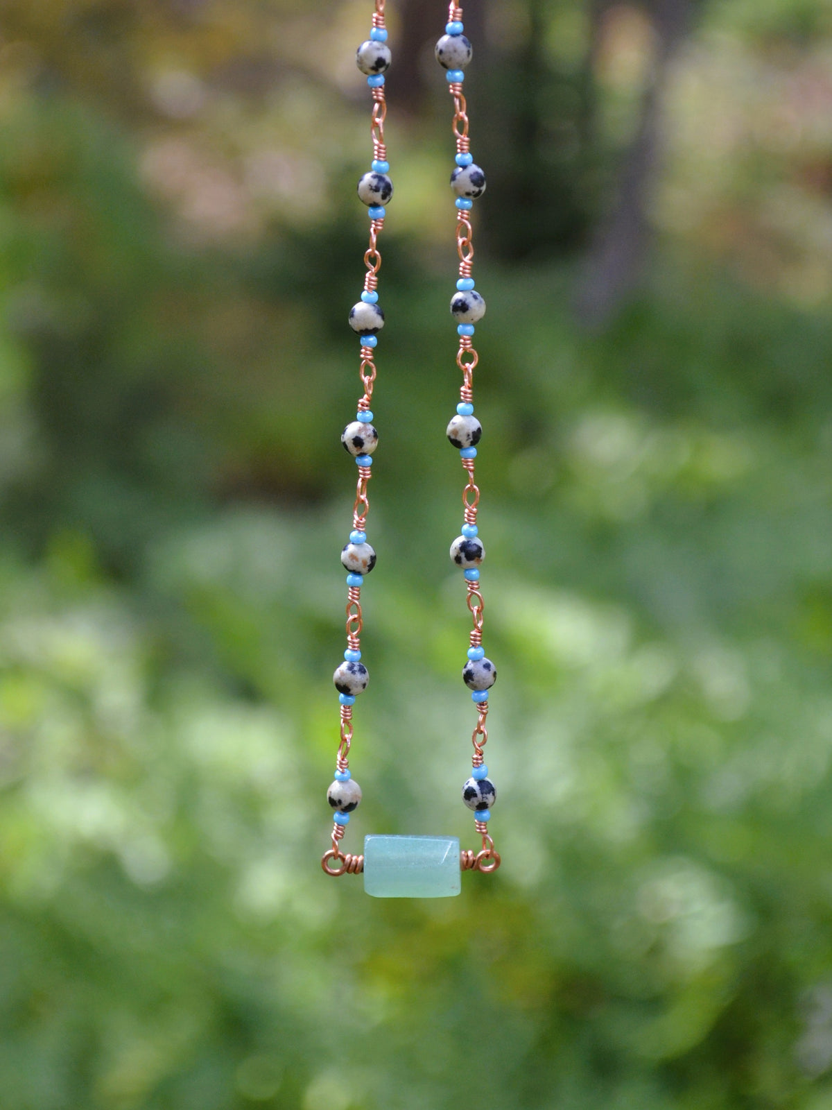 Aventurine & Dalmatian Jasper Copper Necklace