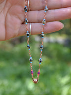 Aventurine & Dalmatian Jasper Copper Necklace