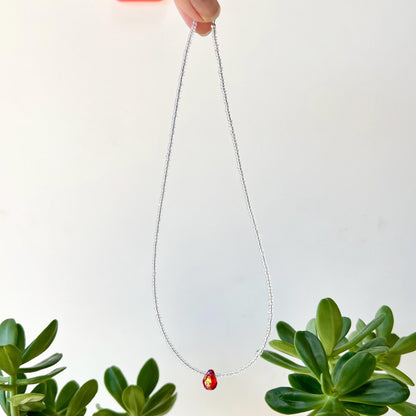 Delicate Seed Bead Choker Sterling Silver Magnetic Closure Necklace Minimalist Boho Style