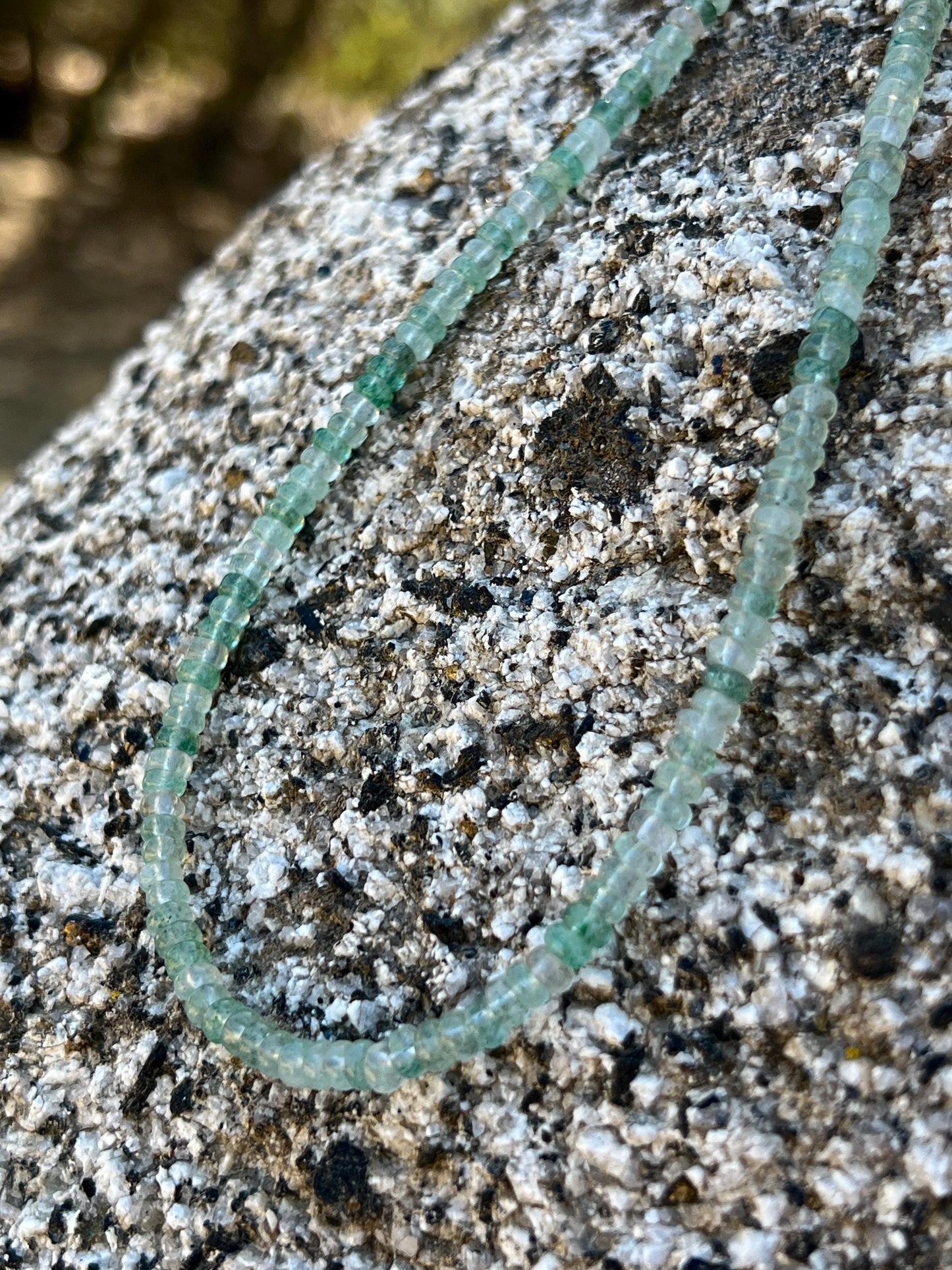 Strawberry Quartz Necklace: Sterling Silver Magnetic Clasp, Boho Green Beaded Jewelry