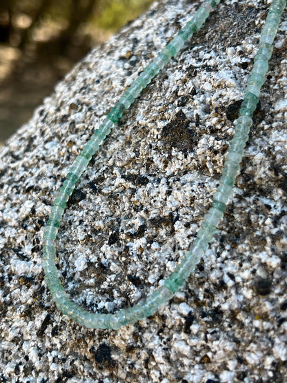 Strawberry Quartz Necklace: Sterling Silver Magnetic Clasp, Boho Green Beaded Jewelry