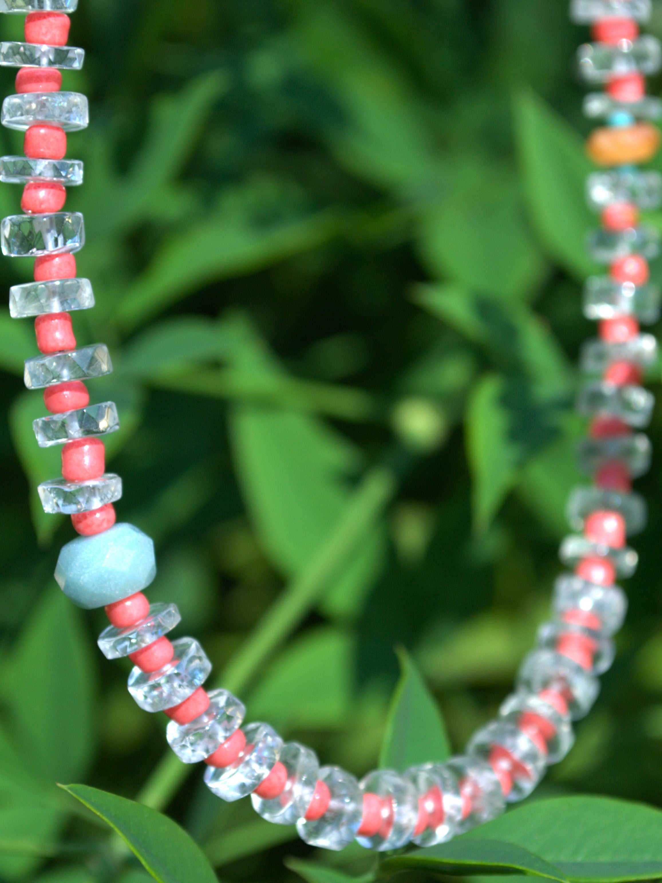 Aquamarine & Seed Bead Necklace