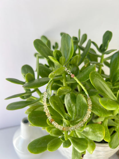 Funky Citrine Gemstone Bracelet, Sterling Silver Magnetic Closure, Minimalist Boho Style