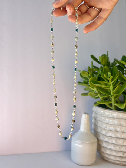 Gemstone & Sterling Silver Handcrafted Necklace, Magnetic Clasp Closure, Minimalist Boho Style Vibes
