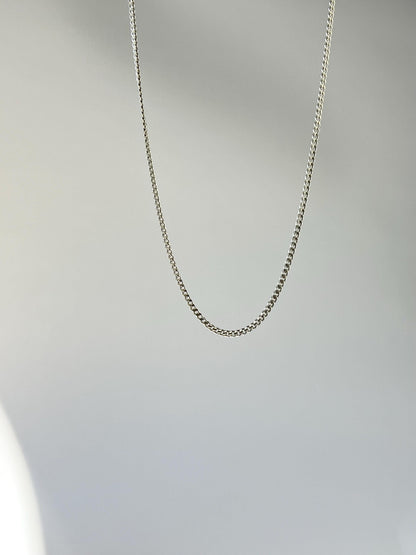 Sterling Silver Cuban Curb Chain Necklace 1.9mm Minimalist Magnetic Clasp