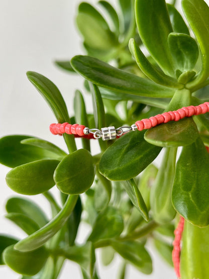 Delicate Seed Bead Choker Necklace, Sterling Silver Magnetic Closure, Minimalist Boho Style