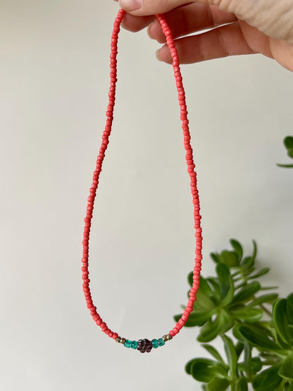 Delicate Seed Bead Choker Necklace, Sterling Silver Magnetic Closure, Minimalist Boho Style